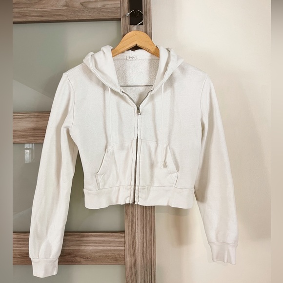 Brandy Melville Tops - Brandy Melville Crystal Zip Up Hoodie